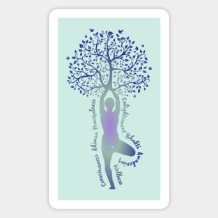 Tree Pose Inspiring Yoga Words Magnet